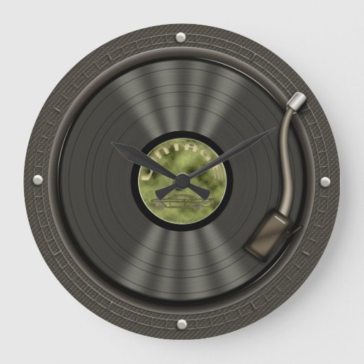 Retro Vinyl Record wandklok Grote Klok (Voorkant)