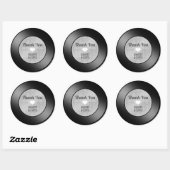 Retro Vinyl Record Weddenschap Bedankt Ronde Sticker (Vel)