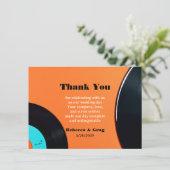 Retro Vinyl Record Weddenschap Foto bedankt (Staand voorkant)