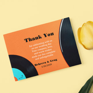 Retro Vinyl Record Weddenschap Foto bedankt
