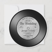 Retro Vinyl Record Weddenschap Opslaan Datum Kaart (Voorkant)