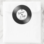 Retro Vinyl Record Wedding Ronde Sticker (Tas)