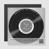 Retro Vinyl Record Wedding Save the Date Magnet (Devant / Derrière)