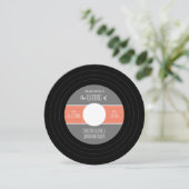 Retro Vinyl Record Weduwuitnodiging Kaart (Staand voorkant)