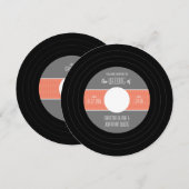 Retro Vinyl Record Weduwuitnodiging Kaart (Voorkant / Achterkant)