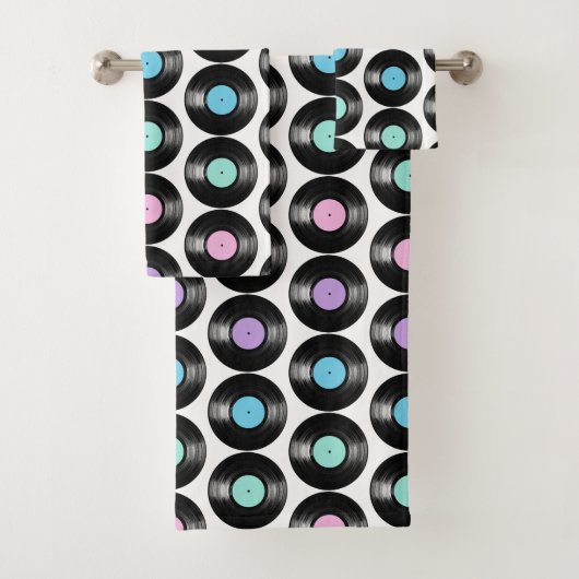 Retro Vinyl Records Conception Motif colorée (En situation)