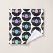 Retro Vinyl Records Conception Motif colorée (Gant de toilette)