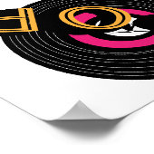 Retro Vinyl Records Pop Music Theme Poster (Hoek)