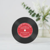 Retro vinyl single verjaardagsfeest uitnodiging (Staand voorkant)