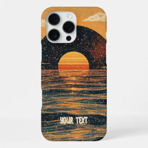 Retro Vinyl Zonsondergang voor Vinyl Verzamelaars iPhone 16 Pro Max Hoesje