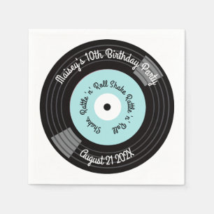 Retro Vinylplaat Feest Servet