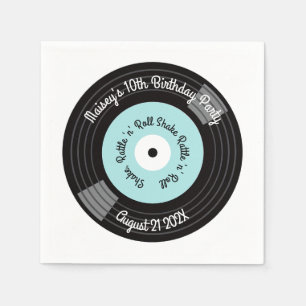 Retro Vinylplaat Feest Servet