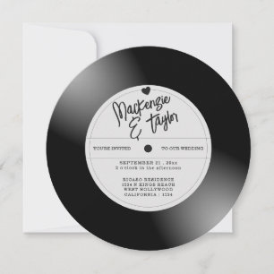 Retro Vinylplaat Foto Bruiloft Kaart