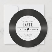 Retro vinylplaat foto trouwdag save the date (Achterkant)