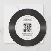 Retro vinylplaat QR-code bruiloft Kaart (Achterkant)