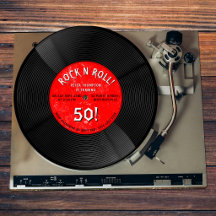 Retro Vinylplaat Rock N Roll Rode Verjaardag
