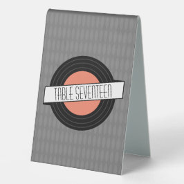 Retro vinylplaat tafel tent sign