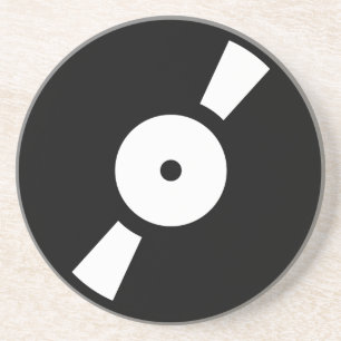 retro vinylplaat zandsteen onderzetter
