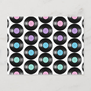 Retro Vinylplaten Kleurrijk Patroonontwerp Briefkaart