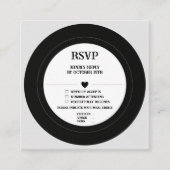 Retro vinylrecord RSVP Informatiekaartje (Voorkant)
