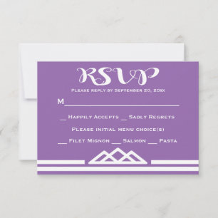 Rétro Violet RSVP Géométrique Triangle Tribal