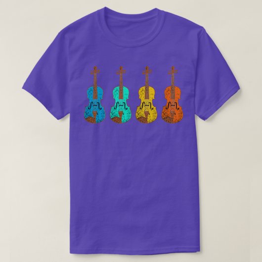  Retro Violin T-shirt (Design voorkant)