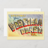 Retro Virginia Beach Briefkaart (Voorkant / Achterkant)