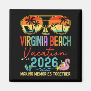 Retro Virginia Beach Vakantie 2026 Herinneringen Magneet