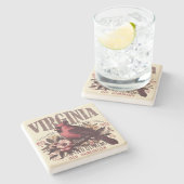 Retro Virginia Stenen Onderzetter (Zijkant)