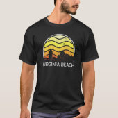 Retro Virginia Virginia Beach Visitors Skyline Vin T-shirt (Voorkant)
