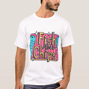 Retro vis en friet vintage ontwerp. t-shirt