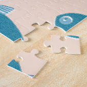 Retro vis: Risograph stijl patroon Legpuzzel (Zijkant)