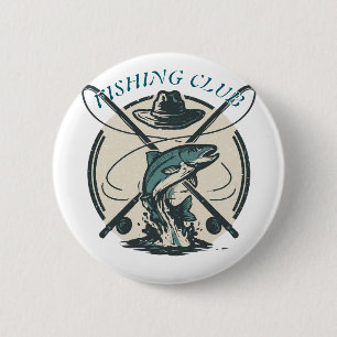 Retro Visclub Baars Grafisch Vintage Kleding Ronde Button 5,7 Cm