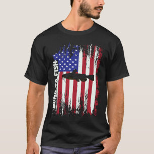 Retro Vissen Geboren Om Te Vissen Mannen Vrouwen M T-shirt
