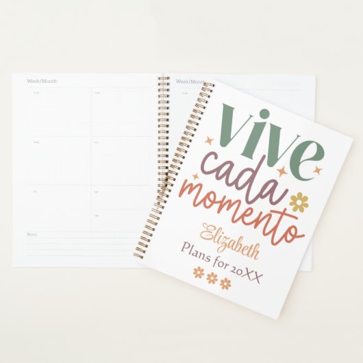 Retro "Vive Cada Momento" Inspirerend offerte Planner (Display)