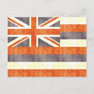 Retro  vlag Hawaii Briefkaart