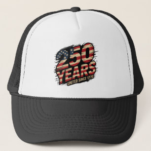 Retro vlag tekst 250 jaar verenigd sinds 1776 hoed trucker pet