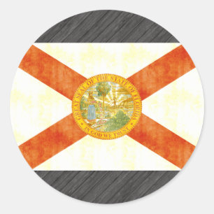 Retro  vlag van Florida Ronde Sticker