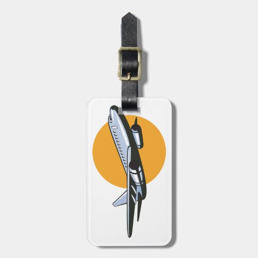 Retro Vliegtuig  Jet Travel Art Design Bagagelabel (Voorkant verticaal)