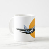 Retro Vliegtuig  Jet Travel Art Design Koffiemok (Voorkant links)