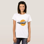 Retro Vliegtuig Jet Travel Art Design T-shirt (Voorkant volledig)