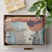 Retro Vliegtuig Pin-up Illustratie Tissuepapier (Geschenk)