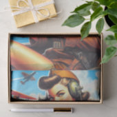 Retro Vliegtuig Pin-up Tissuepapier (Geschenk)