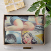 Retro Vliegtuig Pin-up Tissuepapier (Geschenk)