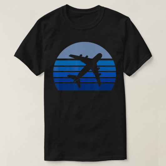 Retro Vliegtuig Silhouet Piloot Luchtvaart Vlucht T-shirt (Design voorkant)