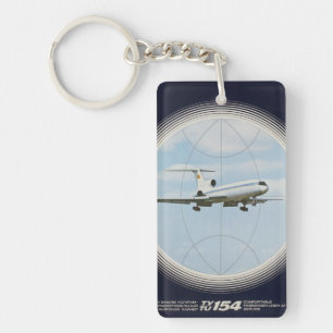 Retro-vliegtuig sleutelhanger uit het oude schoolt