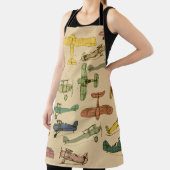 Retro vliegtuigen: Gebarsten  patroon. Schort (Insitu)