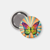 RETRO  VLINDER ABSTRACT MAGNEET (Voorkant / Achterkant)