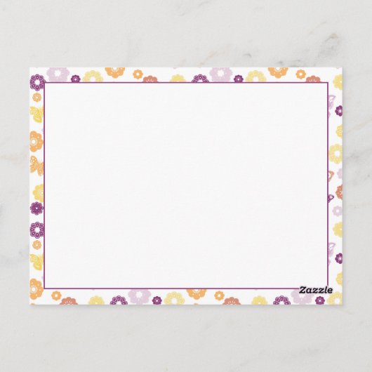 Retro vlinder verjaardag dank u briefkaart (Achterkant)