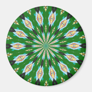 Retro Vlinders Lente Groene Kaleidoscoop Magneet